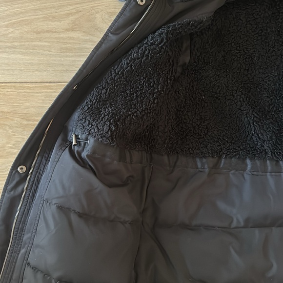 Theory - Women's Nylon Parka w/ Fur Trim Hood - Black - M - Picture 3 of 7